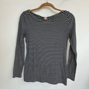 Banana Republic navy and white striped knit top
